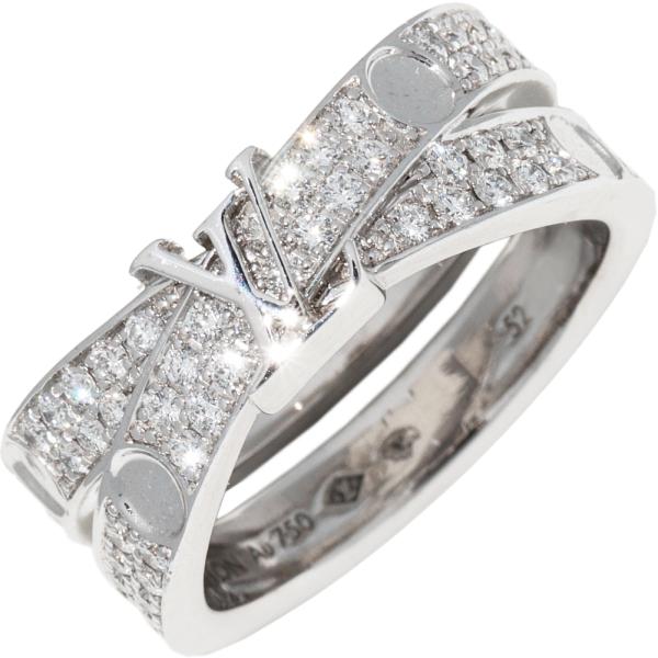 LOUIS VUITTON ルイヴィトン 指輪 K18WG ダイヤ104P(0.90ct