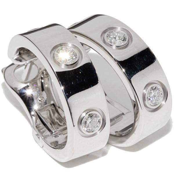 Cartier（カルティエ） ピアス K18WG ダイヤ6P ラブピアス : たかみ