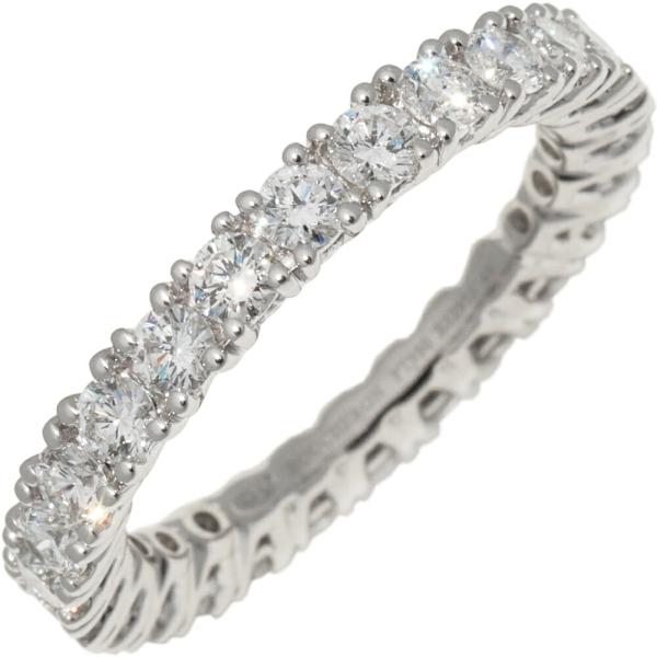ブシュロン 指輪 Pt950 ダイヤ エタニティリング フルダイヤ 幅3ミリ