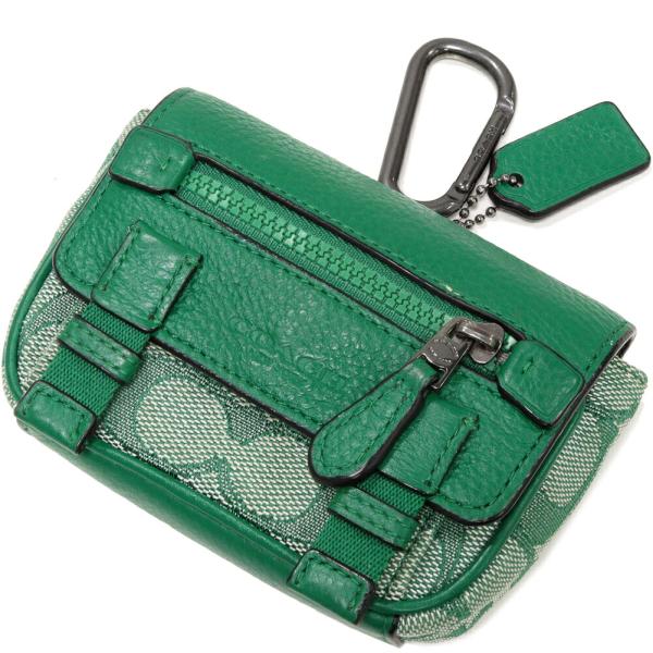 COACH（コーチ） ポーチ シグネチャー カラビナ付きポーチ カーフ