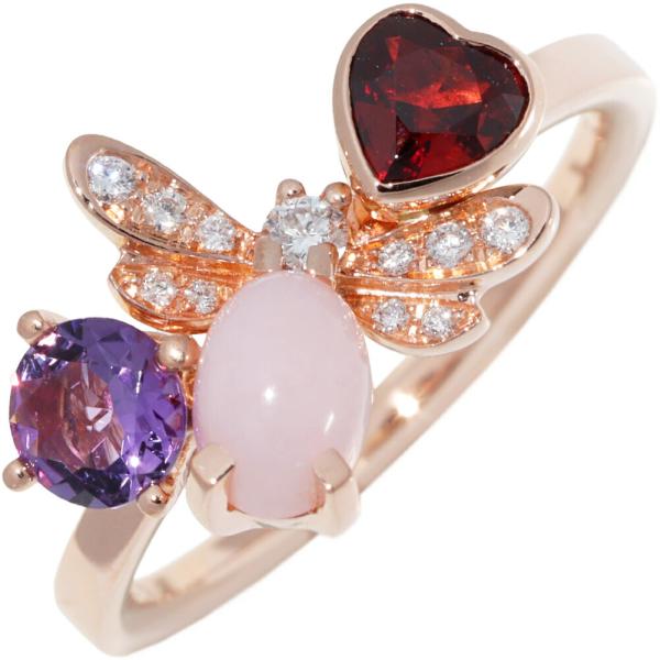 CHAUMET（ショーメ） 指輪 K18PG ピンクオパール ガーネット 