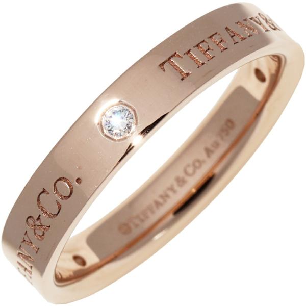 ティファニー 指輪 K18PG ダイヤ3P T&CO.バンドリング フラット