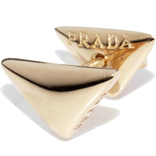 超美品 正規品 PRADA プラダ シンボル トライアングル ピアス イヤリング PRADA】プラダ 人気 トライアングル ロゴ シンボル ピアス (PRADA