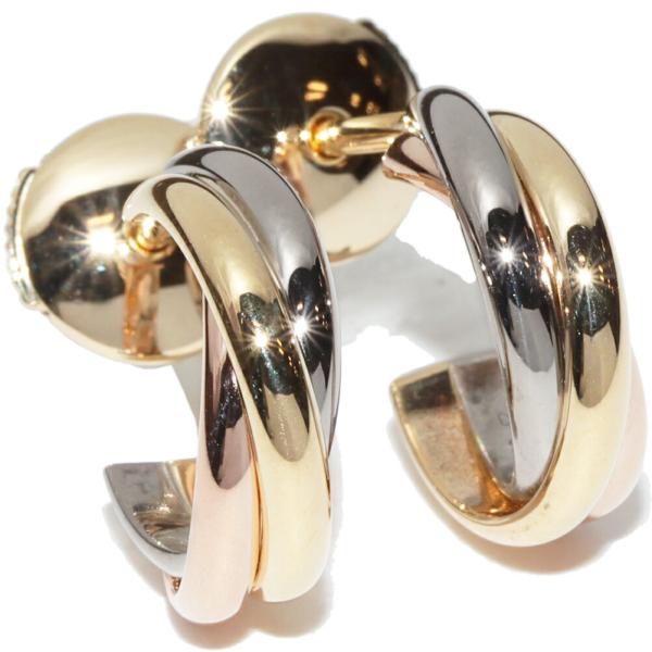 Cartier カルティエ ピアス K18YG K18WG K18PG トリニティピアス