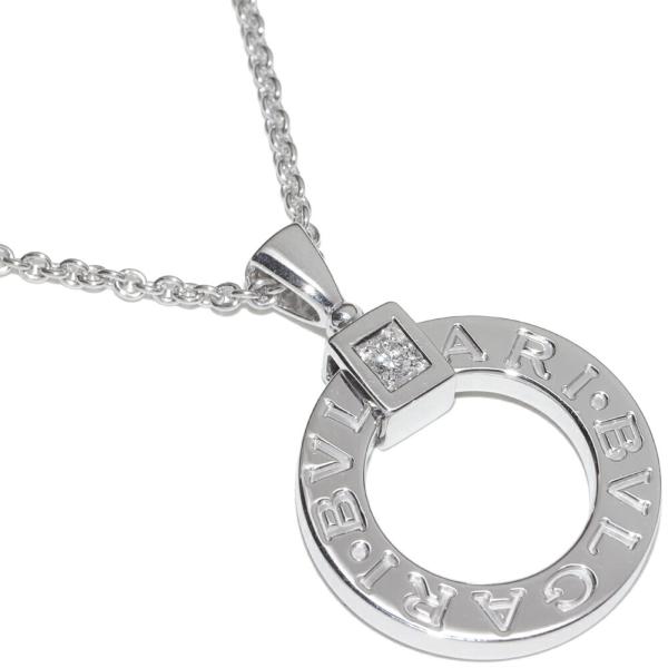 BVLGARI ブルガリ ペンダントネックレス K18WG ダイヤ1P