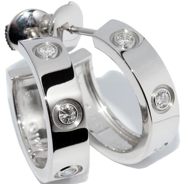 Cartier（カルティエ） フープピアス K18WG ダイヤ6P ラブピアス