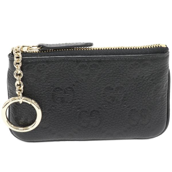 GUCCI（グッチ） GGエンブレム キーポーチ GGグレインレザー 黒 815891