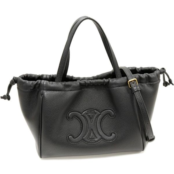 極美品✨ CELINE トリオンフ マカダム バケツ トートバッグ ブラック 黒 美品】CELINE セリーヌ 黒マカダム柄 トリオンフ ハンドバッグ