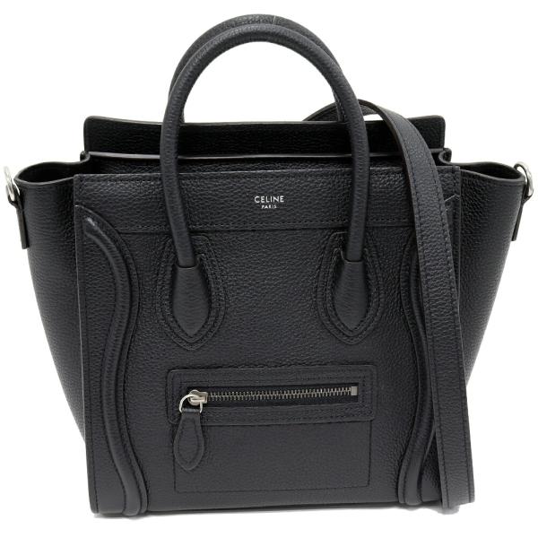 CELINE（セリーヌ） ラゲージ ナノショッパー ドラムドカーフスキン 黒