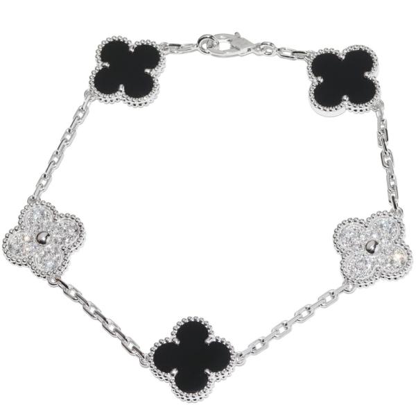 ヴァンクリーフ＆アーペル ブレスレット K18WG オニキス3P ダイヤ24P