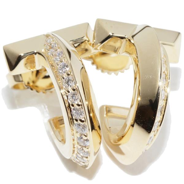 ティファニー ピアス K18YG ダイヤ0.40ct Tワン フープピアス : たかみ