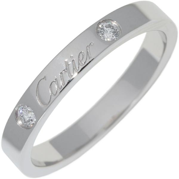 【新品同様】カルティエ　C ドゥ　ダイヤ　1P リング 指輪　PT950 Cartier（カルティエ） 指輪 Pt950 ダイヤ2P(計0.07ct) Cドゥ