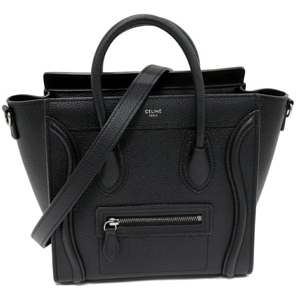 CELINE（セリーヌ） ラゲージ ナノショッパー ドラムドカーフスキン 黒