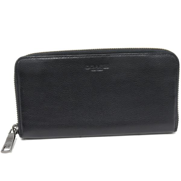 COACH コーチ　ラウンドファスナー財布 ブラック　アコーディオン　ジップ COACH（コーチ） アコーディオンウォレット カーフレザー 黒 F58102