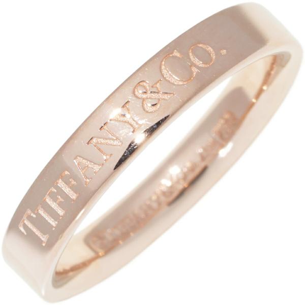 ティファニー 指輪 K18PG T&CO. フラットバンドリング 幅3ミリ