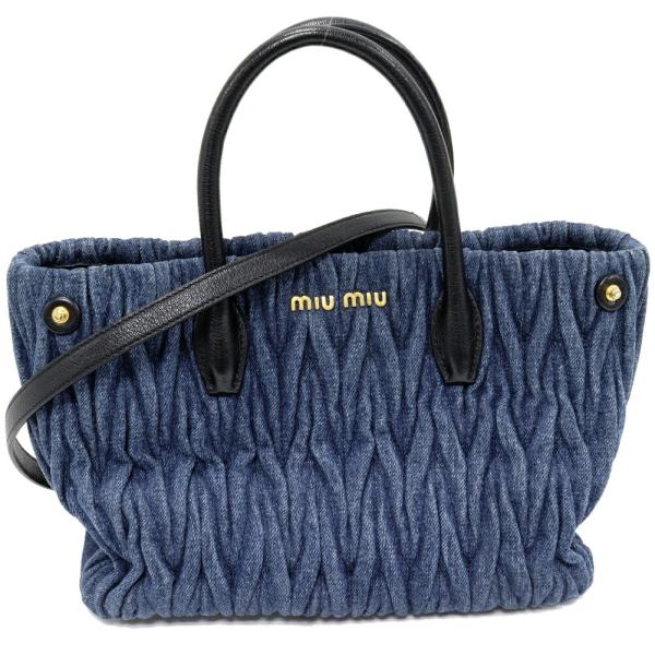 miu miu デニム マテラッセ ハンドバッグ ミュウミュウ ハンドバッグ デニム マテラッセ デニムキャンバスx