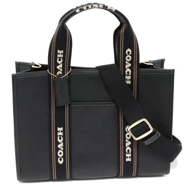 COACH（コーチ） スミス リファインドペブルレザーxキャンバス 黒 2WAY