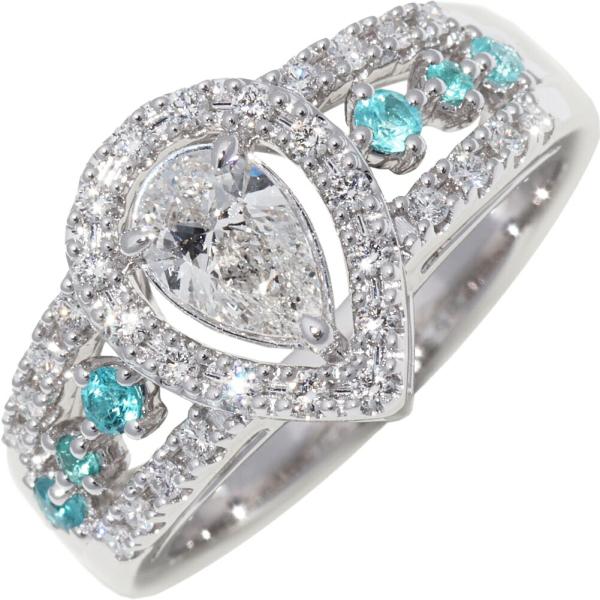 TASAKI（タサキ） K18WG ペアシェイプダイヤ0.51ct パライバトルマリン