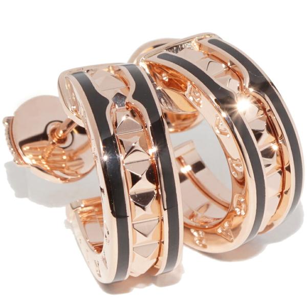 BVLGARI ブラック スタッズピアス BVLGARI（ブルガリ） ピアス K18PG ブラックセラミック B.zero1 ビー