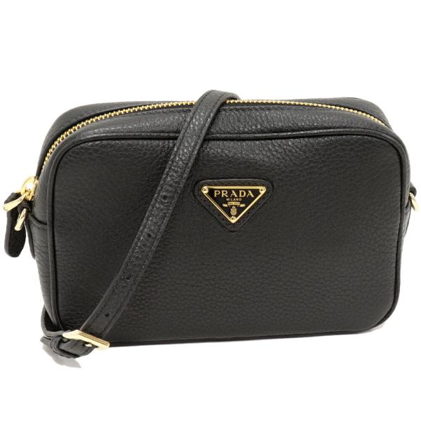 ショルダーバッグ ブラック レザー　本革　ヴィッテロダイナ型 PRADA（プラダ） ヴィッテロダイノ レザー ミニバッグ カーフ ネロ(黒