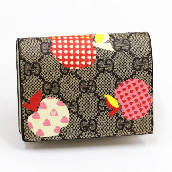 グッチ 663922 アップル GGスプリーム PVC コンパクトウォレット-
