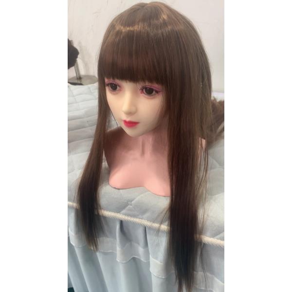 ソフトTPE ヘッド リアルドールマネキンヘッド ウィッグ付 M16 140