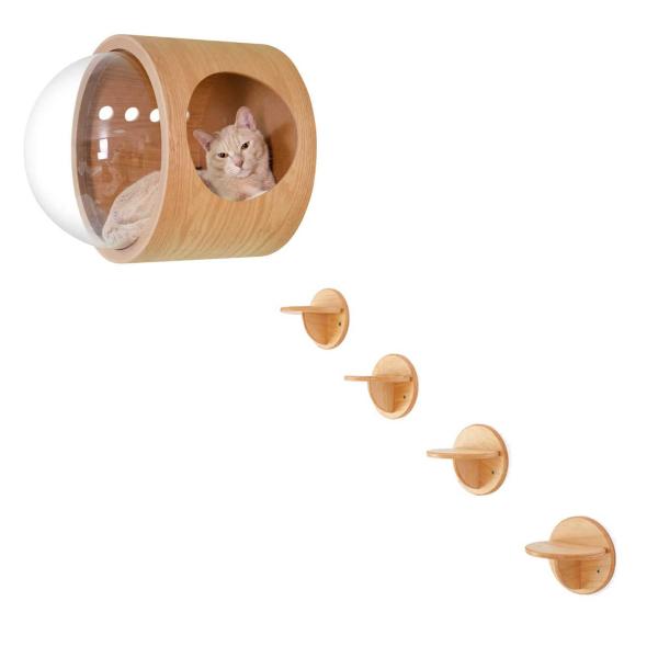 宇宙船 猫ハウス ペット用ベッド ドーム状 壁付け対応 床置き対応 空気穴 Amazon | MYZOO 宇宙船 猫ハウス ペット用ベッド ドーム状 壁