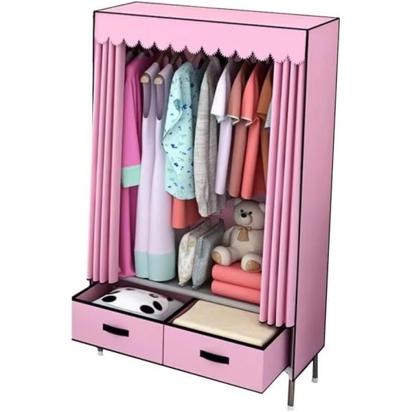 【サイズ】幅82×奥行45×高さ168cm【素材】SUKIZUKIブランドショップにこのワードローブは直径19mmの厚いステンレス、厚い不織布、強化プラスチックの接続口です。乱暴に装置したら、製品を損壊可能です。【耐荷重抜群フレーム】太めス...