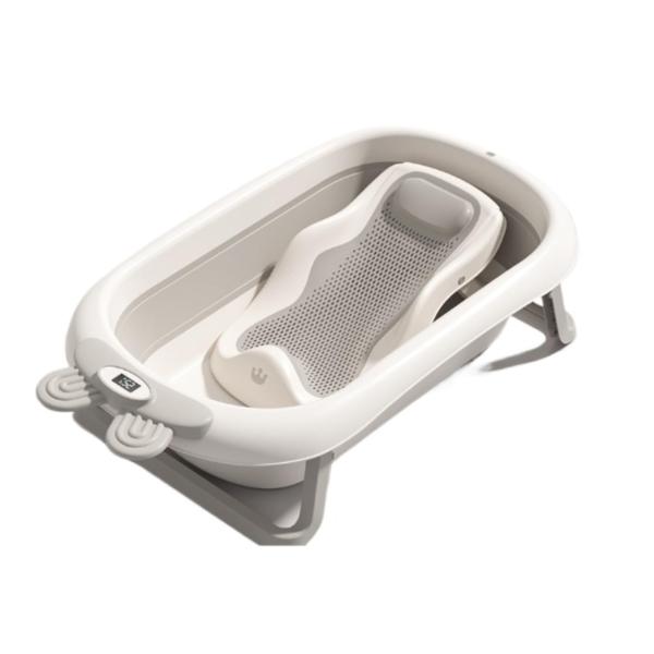 大空間入浴用折りたたみ式抗菌サーモスタット 小さな灰色のウサギの形、大きくて厚みのある、0?8歳、入浴用の広いスペース、折りたたみ可能な抗菌サーモスタット【折りたたみタイプ】展開サイズ：92*50*24CM 折り畳みサイズ90*50*9cm...