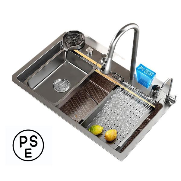 流し台 キッチンシンク 業務用流し台 自立型ユーティリティシンク、カップウォッシャー、ソープディスペンサー、フライングレインウォーターフォールディスペン 流し台 キッチンシンク 業務用流し台 自立型ユーティリティシンク