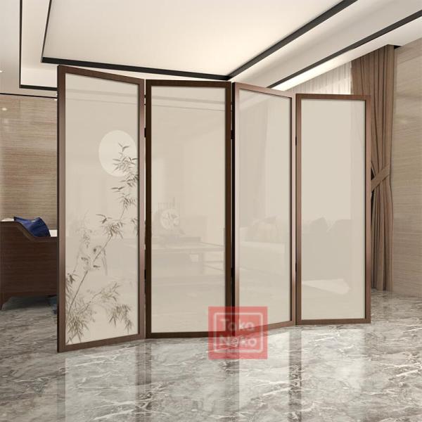 パーテーション間仕切り高さ2ｍ長さ3ｍ-4ｍ組立不要ついたて目隠し区切り屏風 パーテーション 間仕切り スクリーン 4連 高さ180cm 衝立 折りたたみ