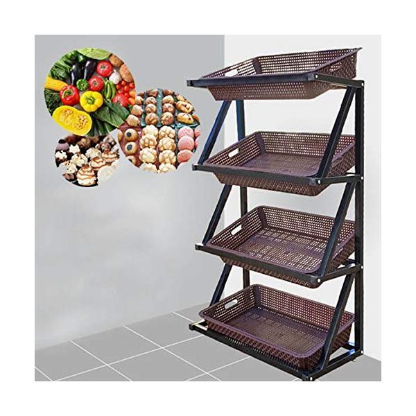 3+3 6面分 青果 業務用 棚 ワゴン 可変式 スーパー 果物 野菜 台 陳列