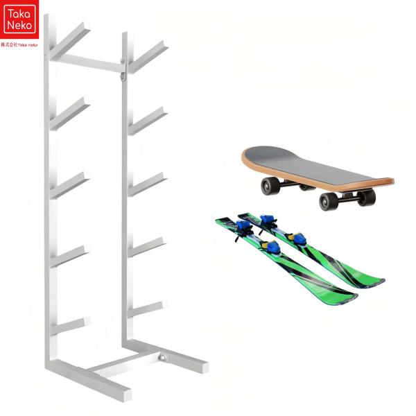 【組み立て簡単】このスノーボード、ケートボード、スタンドは、組み立てがとても簡単で、一人で3分で完成できます。各層の間隔は15 cmで、斜棒自体の幅を差し引くと、空隙は約13 cmである。【幅広い用途に対応】スノーボード、ケートボード、サー...