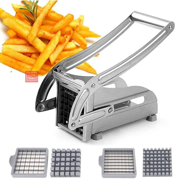 ベジタブル/フライドポテトカッター ポテトカッター 手動式 省力化ロングハンドル じゃがいもカッター 食品級ステンレス製 卓上型 家庭用 業務用 ポテトカッター