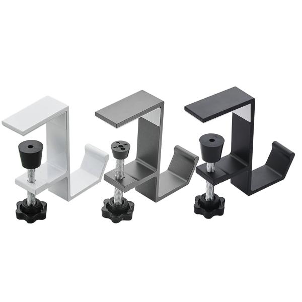 セット内容：ホワイト、ブラック、グレーのテーブルフック３個セット/サイズ：9.5 x 7.3 x 2cm/素材：アルミ合金/耐荷重：20kgこのテーブルフック１つで机にバッグを掛けることができます！フックのネジは調節可能で、様々な厚さの棚板...