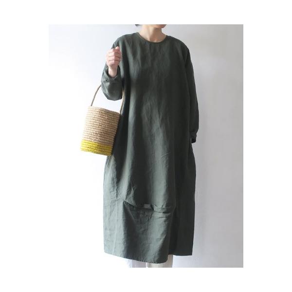 上質で快適 Homspun ホームスパン ワンピース レディース リネンバイオ フロント切替 長袖ワンピース 192 1584 送料無料 第1位獲得 Greenzonwheelz Com