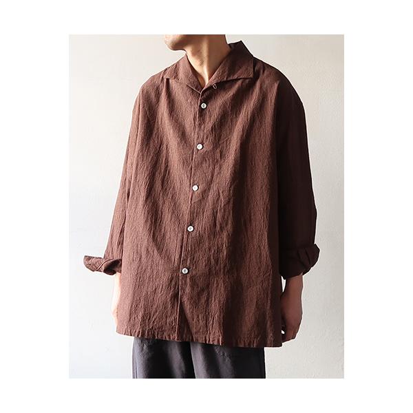 ソウボウ シャツ SOWBOW メンズ SHIRT-A - LINEN COTTON HOUNDS TOOTH