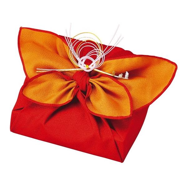 蝶は花と結婚し、決まった花から蜜をもらう代わりに、受粉の手伝いをします。胡蝶は決まった道を通り、結ばれた花に通う一途な生き物の「蝶」をアレンジした、「まるじょうオリジナル包装」の作品です。朱色と金色はめでたい色合いで、ご祝儀のふくさとしてお...