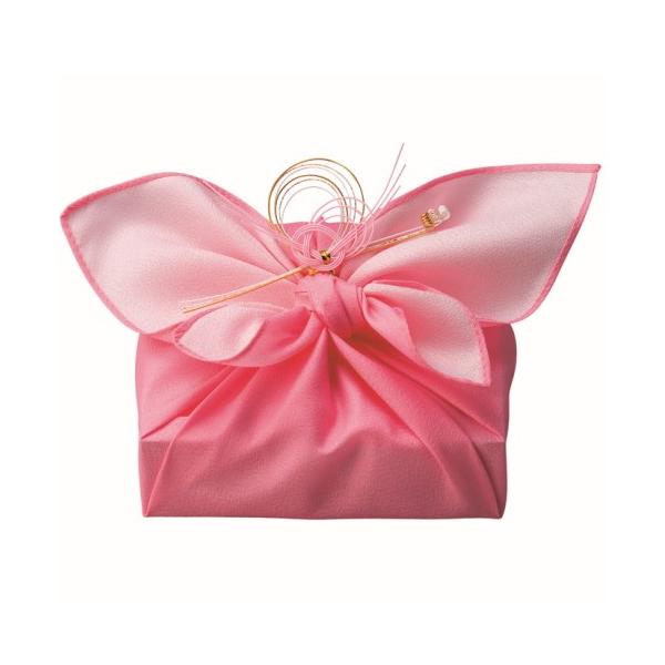 蝶は花と結婚し、決まった花から蜜をもらう代わりに、受粉の手伝いをします。胡蝶は決まった道を通り、結ばれた花に通う一途な生き物の「蝶」をアレンジした、「まるじょうオリジナル包装」の作品です。可愛いピンクは大和撫子の色、純愛の白と組み合わせの風...