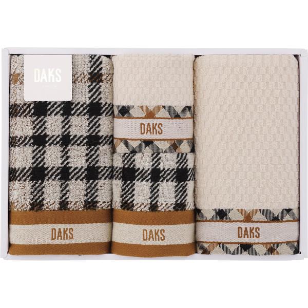 希少柄　未使用タグ付き　DAKS ダックス　タオルセット　ハウスチェック　犬 DAKS（ダックス） フェイス・タオルハンカチセット : ギフトハウス