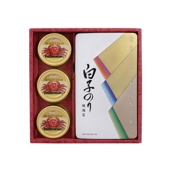 白子のり・カニ缶詰め合わせSN-300 初盆・新盆ご利用の方返品できる