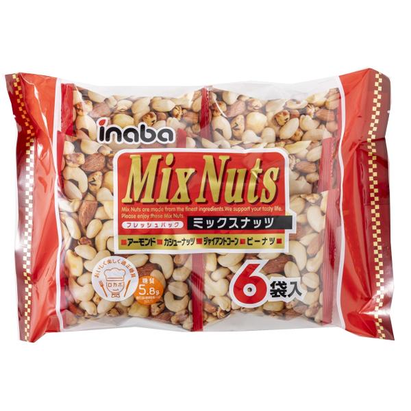 稲葉 稲葉ピーナツ ミックスナッツ 6袋×6入 (おつまみ ピーナッツ