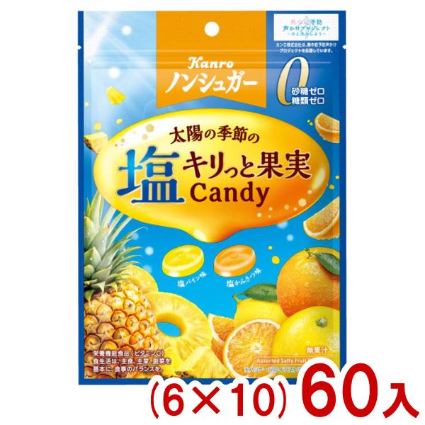Kanro カンロ 70g ノンシュガー塩キリっと果実キャンディ (6×10