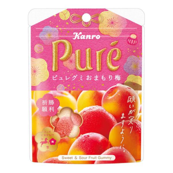 甘ずっぱいおいしさが楽しめるピュレグミの梅味6入×12個まで１個口でお送りできます！北海道・沖縄は配送不可です。ピュレグミ ピュレグミ お守り梅 カンロピュレグミおまもり梅 受験生応援 受験 応援 お菓子 合格祈願 合格 必勝 お守り 御守...