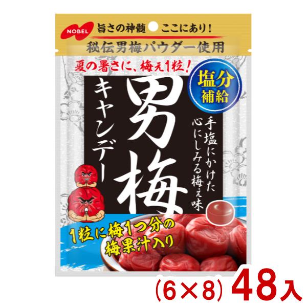 ノーベル 80g 男梅キャンデー (6×8)48入 (熱中症対策 塩分補給 うめ 男梅 キャンディ お菓子 景品) (Y10) 本州一部送料無料