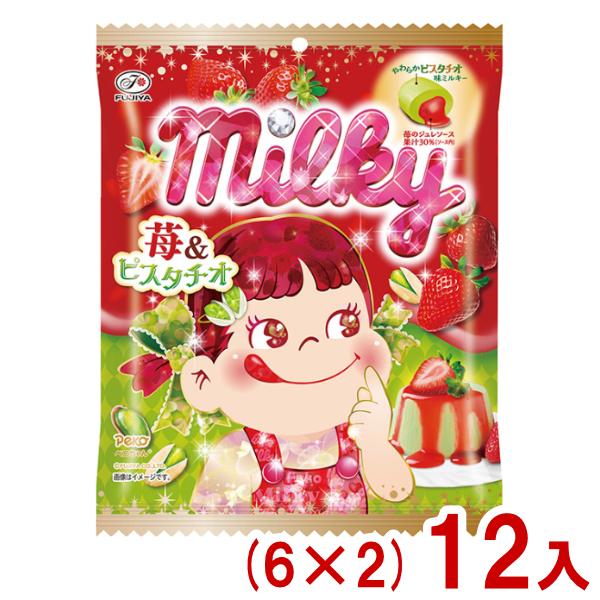 ミルキー（不二家） 不二家 62g ミルキー 苺＆ピスタチオ 袋 (6×2)12入
