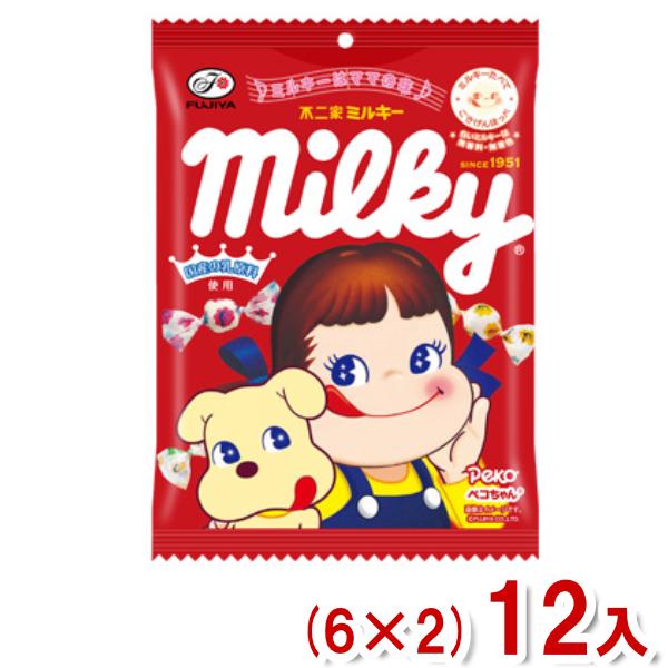 不二家（FUJIYA） 100g ミルキー 袋 (6×2)12入 (ソフトキャンディ ペコ