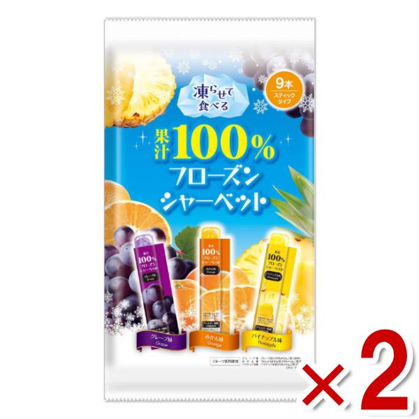 リボン 果汁100％フローズンシャーベット 9本 RIBBON リボン 果汁100％フローズンシャーベット 9本×2袋セット
