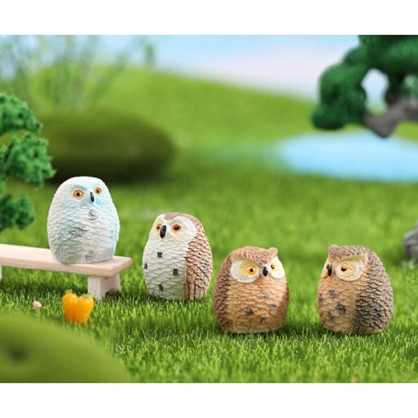フクロウ模型 ミニ テラリウム フィギュア ミニチュア コケリウム 苔