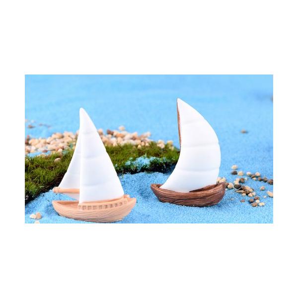 テラリウムフィギュア 6タイプ白いヨット 船 建物 ミニフィギュア